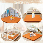 Waterproof Baby Play Mat for Floor Memory Foam 50 * 50 Cushion Playpen Playmat Tummy Time Crawling Mat Nursery Rug Thick Pad Create Soft & Safe Area for Infants,Toddler,Kid,Orange