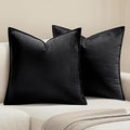 MIULEE Black Velvet Throw Pillow Covers 16x16 Soft Decorative Solid Square Cushion Cases Pack of 2 Modern Luxury Home Decor for Couch, Sofa, Bedroom