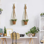 Artilady Plant Hanger Indoor Macrame Hanging Planters for Plants Holder Boho Brown Basket No Tassels Farmhouse Rustic Window Wall Decor (Brown Planter-1pcs)