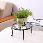 Tosnail 4 Pack 9" Metal Plant Stands for Indoor and Outdoor, Planters Stand, Flower Pots Holder, Beverage Dispenser Stand for Floor and Tabletop Decoration - Brown