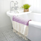 Bazaar Anatolia Turkish Beach Towel 100% Cotton Bath Towels 71x39 Quick Dry Sand Free Lightweight Large Oversized Herringbone Purple