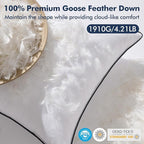 MIULEE Goose Feather Down 26x26 Euro Pillow Insert Set of 2 with 100% Down-Proof Cotton Cover, Soft Fluffy Decorative Pillow for Sofa Bed Couch Living Room White