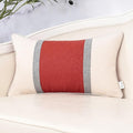 Yangest Patchwork Pillow Cover 12x20 Inch Luxury Cotton and Linen Cushion Cover Rectangle Pillowcover for Couch Bedroom Living Room,Orange