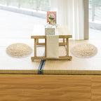 Round Straw Braid Cushion 11.81 Inch Handwoven Yoga Meditating Seat Pad with Breathable Space Cotton Filling for Home Tatami Floor and Windowsill