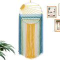 MEIVINES Macrame Wall Hanging 11.8x27.6 Inches Boho Decor Sun Wall Art Dream Catchers Woven Hanging Tapestry Tassels Handmade Colorful Tapestry for Bedroom Living Room Nursery Apartment