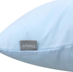 Thmyo 4-Pack 100% Cotton Comfortable Solid Decorative Throw Pillow Case, Square Cushion Cover Pillowcase Sublimation Blank Pillow Covers DIY Throw Pillowcase for Sofa(16x16 inch/ 40x40cm,Light Blue)
