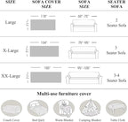 VClife Soft Plush Faux Fur Couch Cover, Warm Fuzzy White Sofa Covers for 3 Cushion Couch Sofa (71"x150") Non Slip Couch Covers for Dog Cat Washable Thick Furniture Protector for Pets