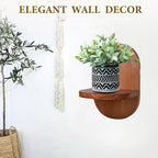 ARTORA Wall Mounted Plant Holder, Wooden Flower Pot Wall Hanging Shelf Black Indoor Outdoor Decorative Floating Shelves Planter Hanger Racks for Wall Bedroom Living Room Porch Balcony Decor (1 Pack)