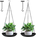 ARTORA Metal Plant Hanger, Indoor Decorative Wall Plant Hanging Basket Black Pot Holder Ceiling Flower Planter Hanging Chain with Long Hook (2 Pack)
