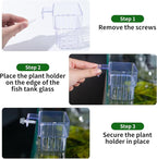 Aquarium Plant Holder,2Pack Transparent Hanging Pot for Fish Tank Aquatic Plant Cultivation and Aquascape Decorations Planter Cups with Hook and Screws
