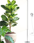 Barrina T1S Standing Grow Light for Indoor Plants with Timer, 65W 5000K High PPFD Tera Series Vertical Full Spectrum Grow Lights Adjustable Height 5FT-5.6FT, Foot Switch, Non-Glare Design, Silver