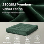 Floor Pillow for Sitting, Large Velvet Floor Seating Cushion for Adults, Tufted Big Pillow for Meditation, Yoga & Living Room, Machine Washable, 22x22 Inch, Green