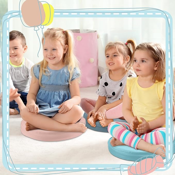 Juexica 3 Pcs Extra Thick Flexible Seating Floor Cushions Assorted Colored Pillow Floor Cushions for Classroom Soft Flexible Seating for Kids Learning Sitting Daycare School Chair (Morandi Colors)