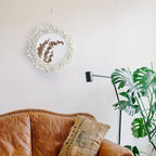 Artilady Macrame Hanging Wall Mirror - Boho Fringe Round Handmade Decorative Acrylic Mirror for Apartment Living Room Bedroom Baby Nursery Home Decor (Round)