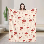 Mushroom Throw Blanket, Mushrooms Blankets, 320GSM Fluffy Cozy Soft Warm Plush Lightweight Decorative Blanket Gifts for Women Men Girls Boys Kids Baby (Mushrooms 2, 50"x40")