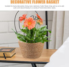 Veemoon 2pcs Wicker Planter Basket, Rustic Straw Woven Flower Basket Arrangement Flower for Plants Laundry Bin Storage Woven Plant Pot Hanging Seaweed Girl Toddler Hanging Seaweed 10. 41x10. 41x7.