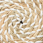 Set of 3 Seagrass Woven Round Wicker Basket Storage Bread Chip Snack Bowl - Braided Handwoven Natural Holder, weave seagrass container,Vintage Jar Bathroom Kitchen Storage