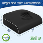 Seat Cushion for Tailbone Pain Relief, Office Chair Cushion, Memory Foam Large Chair Cushion with Non-Slip Cover for Soft Support at Office Chair, Car Seat, Airplane Black/Large