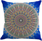 Jartinle Set of 4 Retro Floral Mandala Compass Medallion Bohemian Pillow Covers Boho Decor Hippie Throw Pillows Decorative for Sofa Couch 18 x 18