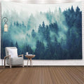 EMMTEEY Forest Tapestry Wall Art - Misty Pine Tree Landscape, 60X50 Inch Nature-Themed Decor for Living Room Bedroom Indoor Spaces