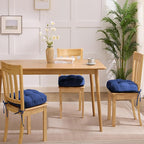 Chair Cushions, Dining Chair Cushions, Tufted Indoor Chair Pads, Set of 4, Navy Blue, 16.5'' x 16.5'' x 3.5''