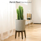 Mkono Plant Stand Mid-Century Modern Plant Stand Indoor (Plant and Pot NOT Included) Flower Pot Holder Home Decor, Dark Brown