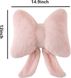 Bow Pillow Throw Pillows Butterfly Shaped Decorative Cute Pillows for Bed Sofa Cute Home Decor,Pink 14.5 * 12inch