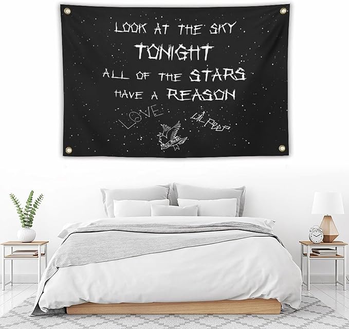 Lil Peep Tapestries Love Rapper Tapestry 3x5 ft Wall Hanging Room Art Home Decoration Gift Bedroom Decor Living Room Door Curtain Balcony