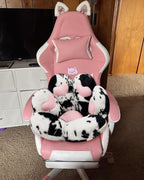MOONBEEKI Cat Paw Cushion Chair Comfy Kawaii Plush Seat Cushions Shape Lazy Pillow for Gamer Chair 28"x 24" Cozy Floor Cute Seat Kawaii for Girl Gift, Dining Room Bedroom Decorate (Milk Cow)
