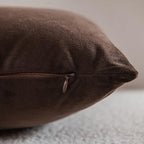 Euro Sham Covers 24x24 Chocolate Brown: Pack of 2 Cozy Soft Velvet Square Modern Luxury Decorative Throw Pillow Cases for Sofa Couch Living Room Bed Home Decor