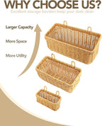 AceList Wall Hanging Basket, Boho Style Hand-Woven Hanging Storage Baskets - Set of 2, Ideal for Boho Room Decor, Kitchen, Garden, and Living Room