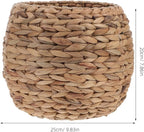 Cabilock Handwoven Hyacinth Planter Basket, Natural Woven Rattan Storage Basket for Small Plants, Eco-Friendly Indoor & Outdoor Decorative Pot Cover for Farmhouse, Boho Home Decor