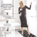 WISELIFE Anti-Fatigue Cushioned Kitchen Mat / Rug ,17.3"x 28",Non Slip Heavy Duty PVC Ergonomic Waterproof Comfort Rugs for Floor Home, Office, Sink, Laundry,Black
