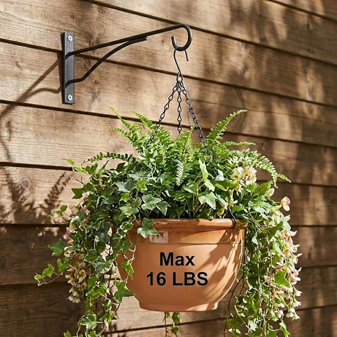 8" Plant Hangers 6 Pack, Hanging Plant Bracket for Wall Fence Porch Outdoor Indoor, Metal Plant Hooks for Basket, Flower, Planter, Feeder, Lantern, Wind Chime