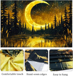 Generleo Galaxy Moon Tapestry Fantasy Forest Tapestries Tree of Life Wall Decor Psychedelic Starry Sky Tapestry Wall Hanging for Bedroom