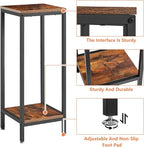 IBUYKE 30 Inch Tall Plant Stand Indoor, 2 Tier Wood Corner Plant Stand, Modern Square Plant Shelf Flower Stand for Living Room Patio Balcony Garden, Rustic Brown TMJ071H