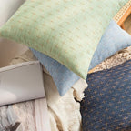 MIULEE Pack of 2 Decorative Burlap Linen Throw Pillow Covers Modern Farmhouse Vintage Pillowcase Rustic Woven Textured Cushion Cover for Sofa Couch Bed 22x22 Inch Blue