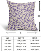 Purple Floral Pillow Covers 20x20 Set of 2 Vintage Rustic Old Style Cute Small Flower Purple Cream Print Decorative Outdoor Pillowcases Farmhouse Throw Cushion Case Decor for Couch Sofa Bed