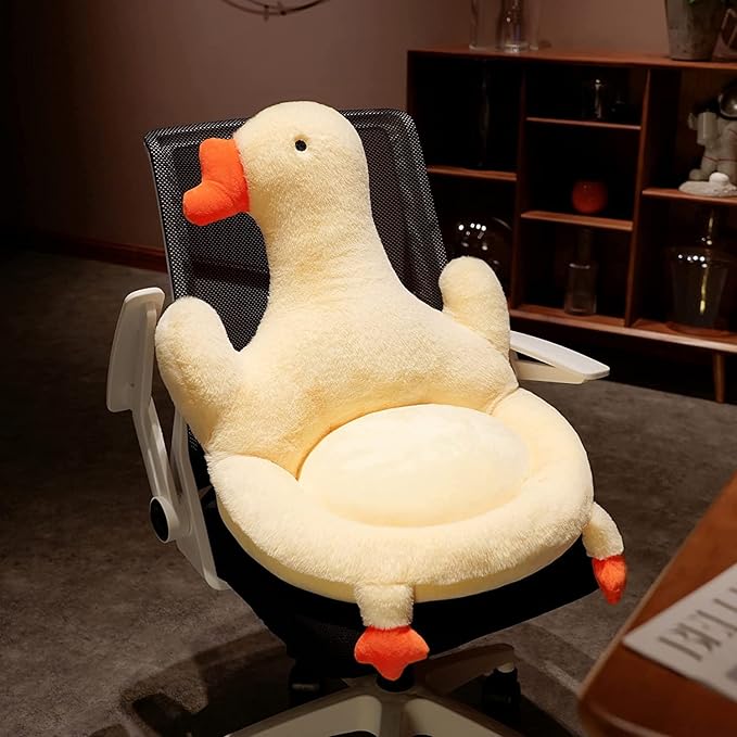 XIAOHONG Cute Seat Cushion with Backrest, Gaming Chair Cushion Kwaii Cartoon Animal Plush, Comfy Chair Cushion Plush Non Slip Floor Cushions Seating for Kitchen Office Bedroom