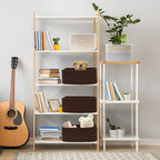 COMFY-HOMI 11.5"x7.5"x4.7" Storage Baskets for Organizing | Cotton Rope Woven Basket | Toy Storage Bin Box | Basket for Shelves, Closet Organizer Bin, Decorative Closet Shelf, 1 Pack dark brown