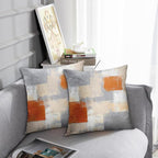 Britimes Throw Pillow Covers Modern Home Art Decor, 20 x 20 Inches Set of 2 Pillow Cases Decorative, Abstract Oil Painting Pillowcases for Bedroom, Living Room, Cushion Couch Sofa, Beige Orange