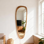 BOMINICA Full Length Irregular Wall Mirror, 60" x 22" Wooden Full Body Mirror Wall Mounted, Large Decorative Floor Mirror for Living Room, Bedroom, Entryway, Farmhouse, Home Decor