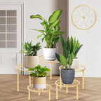 5-piece set of metal plant potted flower racks, heavy-duty flower pot plant racks of different sizes, iron flower racks, suitable for indoor and outdoor home decoration (Black) (5, White)