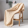 Folkulture Christmas Throw Blanket | (60 x 50) Boho Chunky Knit Blanket for Bed, Couch |Chenille White Thick, Ultra Soft, Plush, Lightweight, Throw Blanket for Sofa with Machine Wash | Ivory Wrap