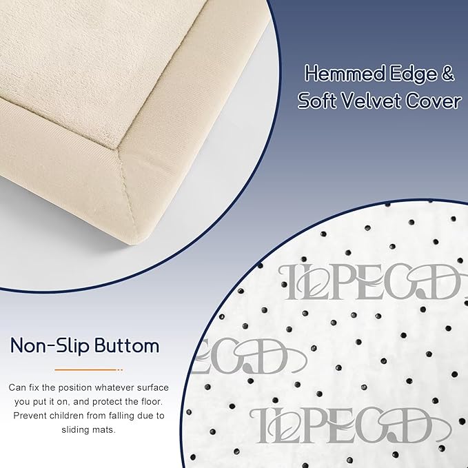Baby Play Mat for Floor Nursery Rug Muscle Mat Area Rug Playroom Rug 71"x79" Playpen Mat Memory Foam 1.3" Thick Crawling Mat for Babies,Toddlers, Infants, Kids,A Beige