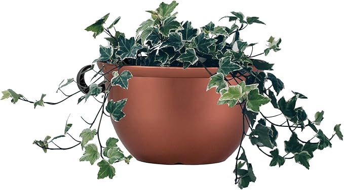 The HC Companies 11 Inch Hanging Metallic Planter - Round Hanging Basket for Indoor Outdoor Plants, Copper (Pack of 2)