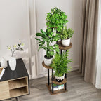 AZERPIAN Plant Stand Indoor 5 Tier Metal Plant Shelf for Multiple Plants Corner Tall Flower Holders for Living Room Balcony Bedroom Patio Garden (Black, 5 Tier)