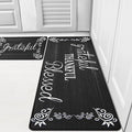 HEBE Anti Fatigue Kitchen Mat Set of 2 Non Slip Cushioned Kitchen Mats for Floor Waterproof Farmhouse Kitchen Rugs and Mats Set Comfort Standing Desk Mat Carpet for Sink,Office,Laundry