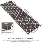 WISELIFE Kitchen Mat Cushioned Anti-Fatigue Kitchen Rug,17.3"x 60",Non Slip Waterproof Kitchen Mats and Rugs Heavy Duty PVC Ergonomic Comfort Mat for Kitchen, Floor Home, Office, Sink, Laundry