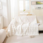 VClife Soft Plush Faux Fur Couch Cover, Warm Fuzzy White Sofa Covers for 3 Cushion Couch Sofa (71"x150") Non Slip Couch Covers for Dog Cat Washable Thick Furniture Protector for Pets